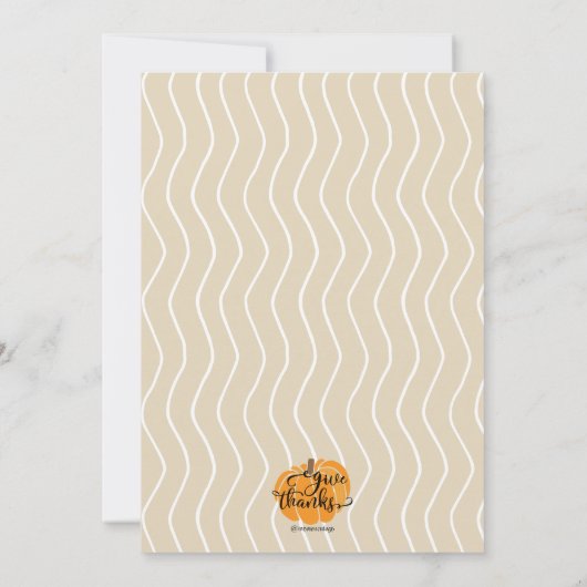 Invitation Mangez, buvez et soyez reconnaissant-Dîner d'actio (Dos)