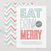 INVITATION MANGEZ, BUVEZ & FÊTEZ | CARTON D'INVITATION (Devant / Derrière)