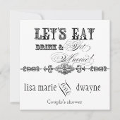 Invitation Mangez, buvez n Obtenez Marié Couples Douche Invit (Devant)