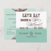 Invitation Mangez, buvez n Obtenez Marié Couples Douche Invit (Devant / Derrière)