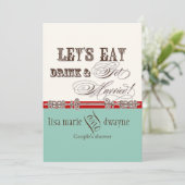 Invitation Mangez, buvez n Obtenez Marié Couples Douche Invit (Debout devant)