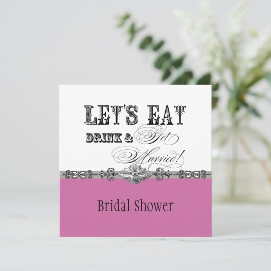 Invitation Mangez, buvez n Obtenez Marié Nuptiale Douche Invi (Debout devant)