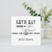 Invitation Mangez, buvez n Obtenez Marié Nuptiale Douche Invi (Debout devant)