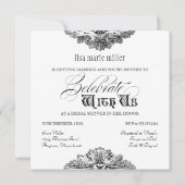 Invitation Mangez, buvez n Obtenez Marié Nuptiale Douche Invi (Dos)