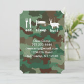 Invitation Mangez Chasse au sommeil Chasse Camouflage Papeter (Debout devant)