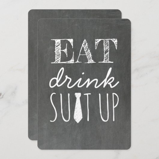 Invitation Mangez Costume De Boisson Jusqu'À Funny Groomsman (Devant / Derrière)