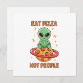 Invitation Mangez de la pizza pas des gens (Devant / Derrière)