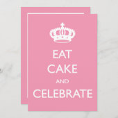Invitation Mangez du gâteau et célébrez l'Invitation d'annive (Devant / Derrière)