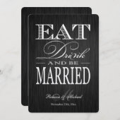 Invitation Mangez et soyez mariés - Champagne métallique (Devant / Derrière)