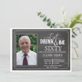 Invitation Mangez la boisson et soyez 60 ou n'importe quels (Debout devant)