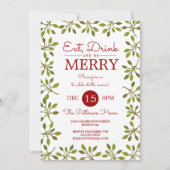 Invitation Mangez la boisson et soyez fête de vacances de (Devant)