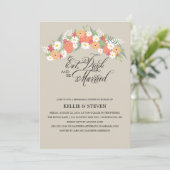 Invitation Mangez la boisson et soyez guirlande florale (Debout devant)