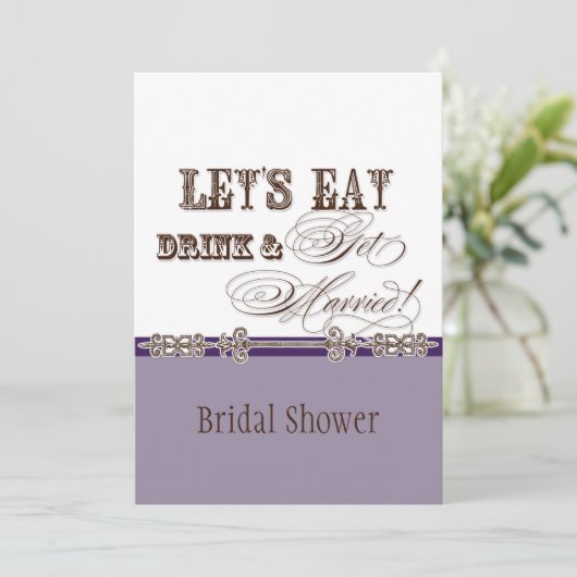 Invitation Mangez, la boisson n reçoivent l'invitation mariée (Debout devant)