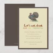 Invitation Mangez la boisson soit thanksgiving vintage (Devant / Derrière)
