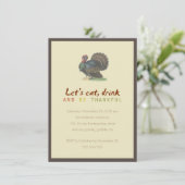 Invitation Mangez la boisson soit thanksgiving vintage (Debout devant)