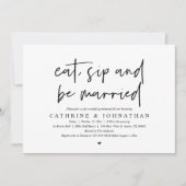 Invitation Mangez, sirotez et soyez marié Dîner de répétition (Devant)