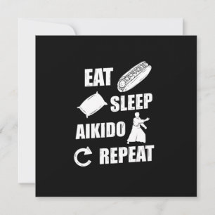 Invitation Mangez Sleep Aikido Répéter l'idée de cadeau