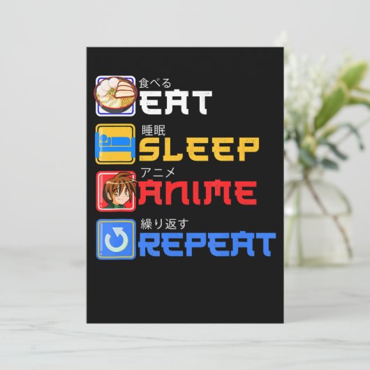 Invitation Mangez Sleep Anime Répéter l'idée cadeau Cosplayer (Debout devant)