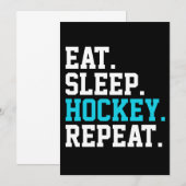 Invitation Mangez Sleep Hockey Repeat -Amateurs de hockey (Devant / Derrière)