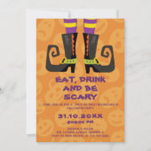 Invitation Mangez un verre et soyez effrayant Halloween Block (Devant)