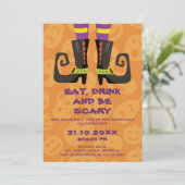 Invitation Mangez un verre et soyez effrayant Halloween Block (Debout devant)