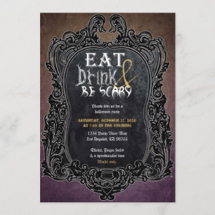 Invitation Mangez un verre et soyez effrayants à la fête d'Ha