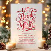 Invitation Mangez Un Verre Et Soyez Joyeux Red Stripes Fête