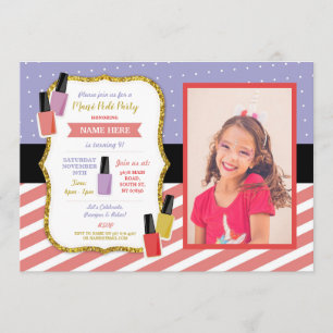 Invitation Mani Pedi Beauty Spa, fête de l'anniversaire Pampe