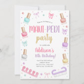 Invitation Mani-Pedi Party Manicure and Pedicure Bow Birthday (Devant)
