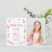 Invitation Mani-Pedi Party Manicure and Pedicure Bow Birthday (Debout devant)