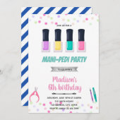 Invitation Mani pedi spa sommeil anniversaire (Devant / Derrière)