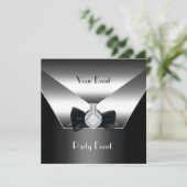 Invitation Manifestation Silver Black Cravate Diamond Jewel (Debout devant)