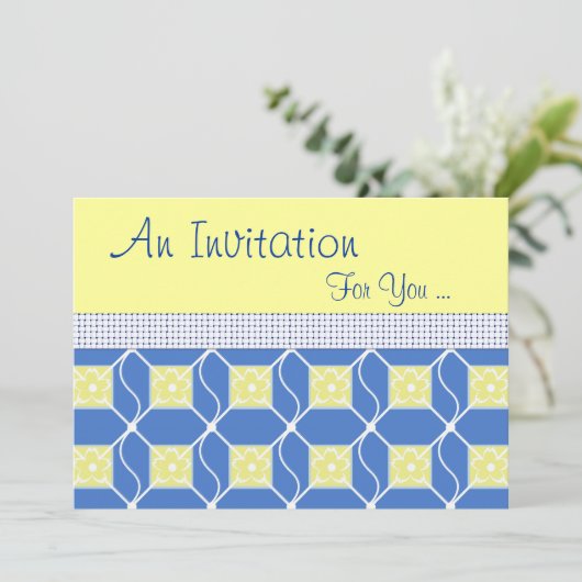 Invitation Manifestation spéciale suédoise en bleu et jaune (Debout devant)