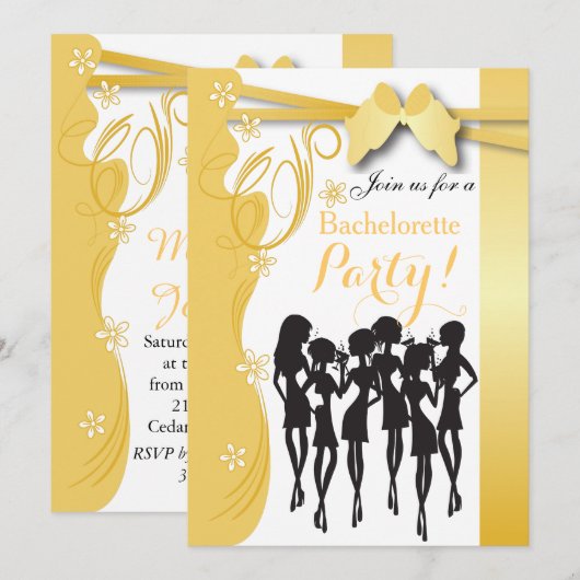 Invitation Manifestations de filles de la Creme Golden Yellow (Devant / Derrière)
