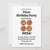Invitation Manifesting Pepperoni Pizza Birthday Party (Devant)
