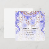 Invitation Manipulation du ruban de couleur violet | Mariage (Devant / Derrière)