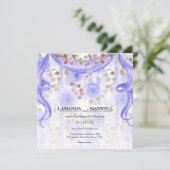Invitation Manipulation du ruban de couleur violet | Mariage (Debout devant)