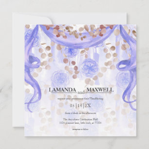 Invitation Manipulation du ruban de couleur violet Mariage
