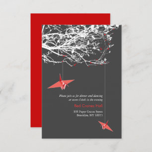 Invitation Manipuler Des Grues En Papier Sur Les Branches Réc
