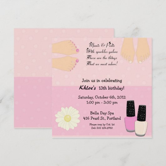 Invitation Manis et Pedis (Devant / Derrière)