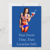 Invitation Mannequin de fitness en bikini patriotique Thunder (Dos)