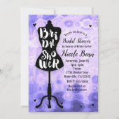 Invitation Mannequin Moderne Glamour Mode Violet Lavage de Ma (Devant)