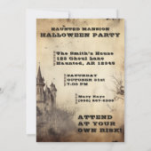 Invitation Manoir Déplaisant Personnalisé Fête d'Halloween (Dos)
