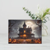 Invitation Manoir Lune Fête d'Halloween (Debout devant)