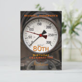 Invitation Manomètre vintage Célébration du 80e anniversaire (Debout devant)