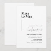 Invitation Manque minimale noire et blanche à Mme Fête des ma (Devant / Derrière)