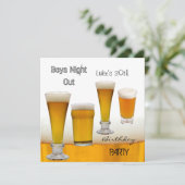 Invitation Mans 30e anniversaire fête Bière Boys Night Out (Debout devant)