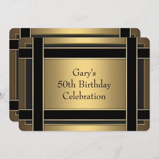 Invitation Mans 50e fête d'anniversaire (Devant / Derrière)