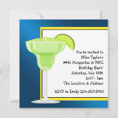Invitation Mans BBQ Margarita Beach Fête d'anniversaire (Dos)