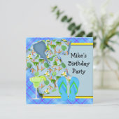 Invitation Mans BBQ Margarita fête d'anniversaire (Debout devant)